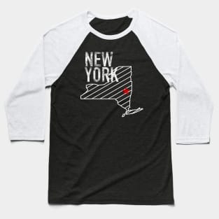 New York - White Design Baseball T-Shirt